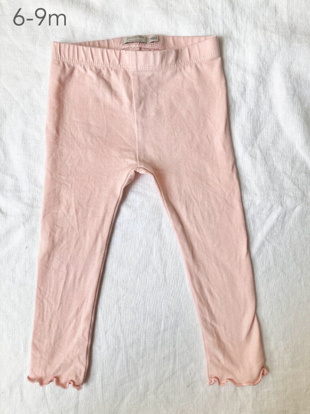 🪴5/$30 Noppies 6-9 Months 74cm Baby Pink Lettuce Hem Leggings Balletcore